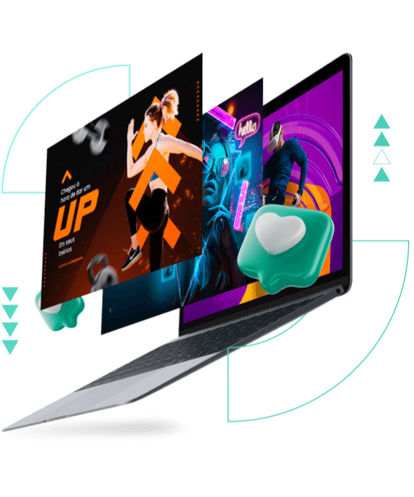 Imagem notebook projetando telas