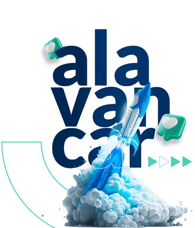 Imagem de foguete com texto alavancar